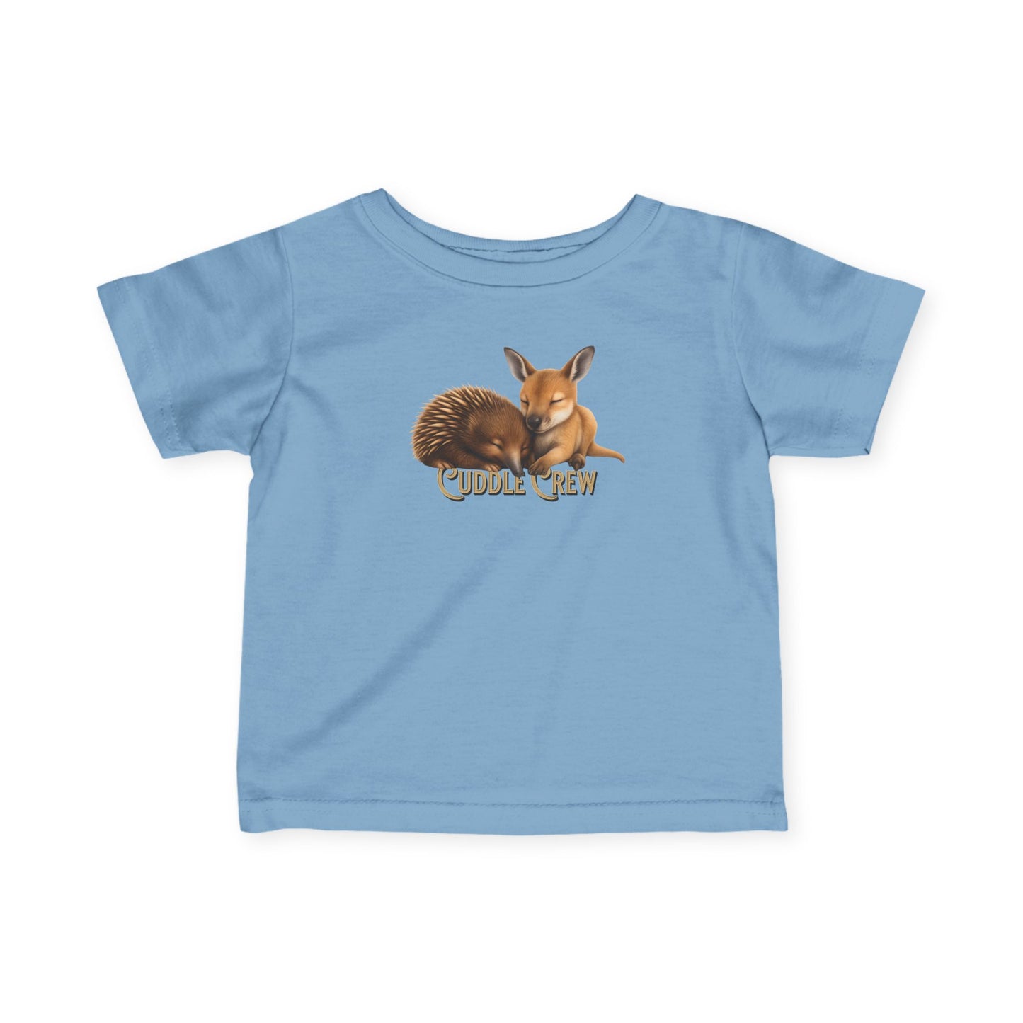 Cuddle Crew - Baby T-Shirt | Kangaroo and Echidna Australian Wildlife Design | Gumleaf Gang Bushland Bonds