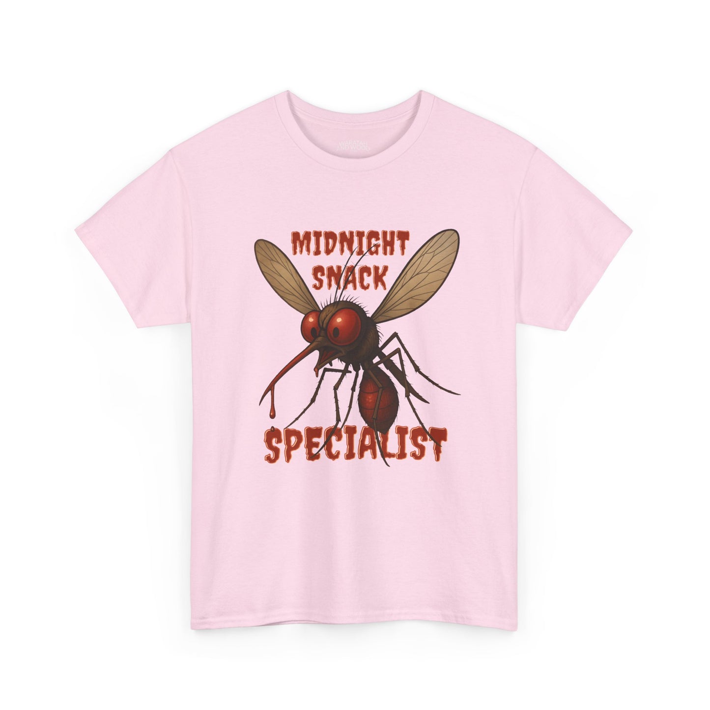 Midnight Snack Specialist – Adult T-Shirt | Funny Aussie Mozzie Vampire Design | Waratah and Wood Pride and Play Collection