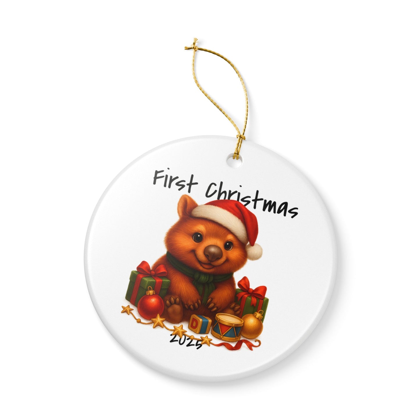 First Christmas Wombat 3 - Australian Animal Christmas Ornament – 2025 Festive Keepsake