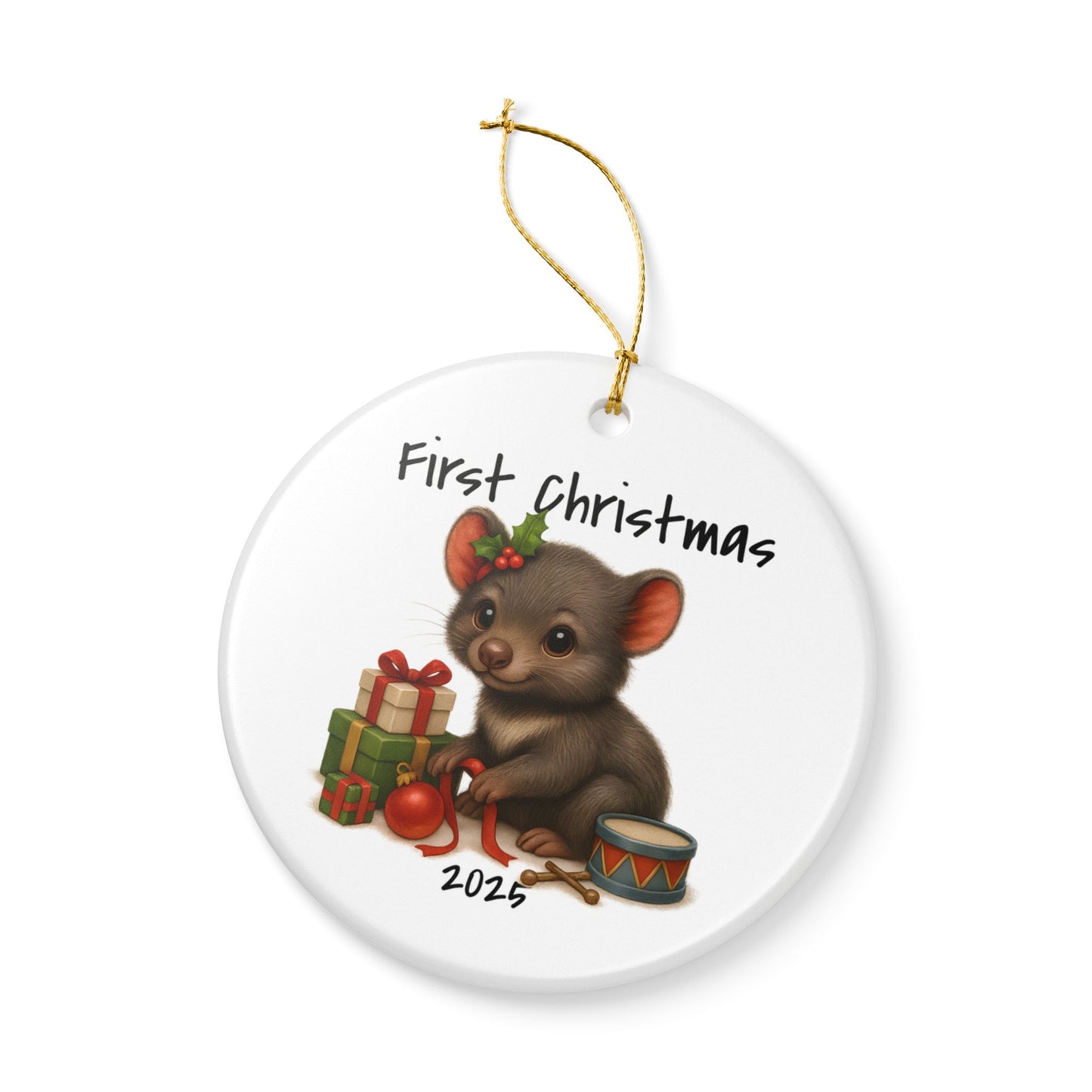 First Christmas Tasmanian Devil 3 - Australian Animal Christmas Ornament – 2025 Festive Keepsake