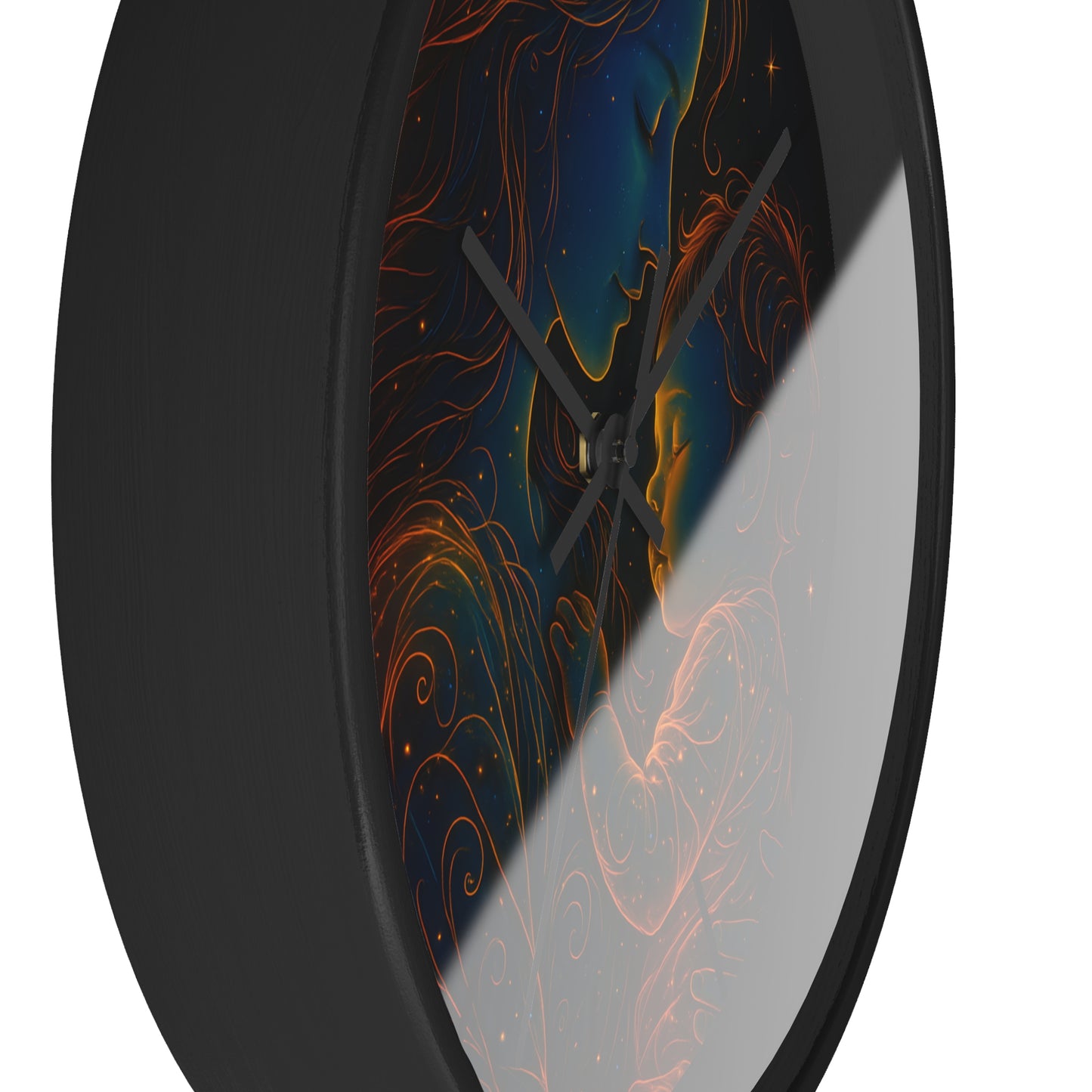 Celestial Mother and Child – Luminous Wall Clock | Cosmic Love Art | Waratah and Wood Glowing Family Decor