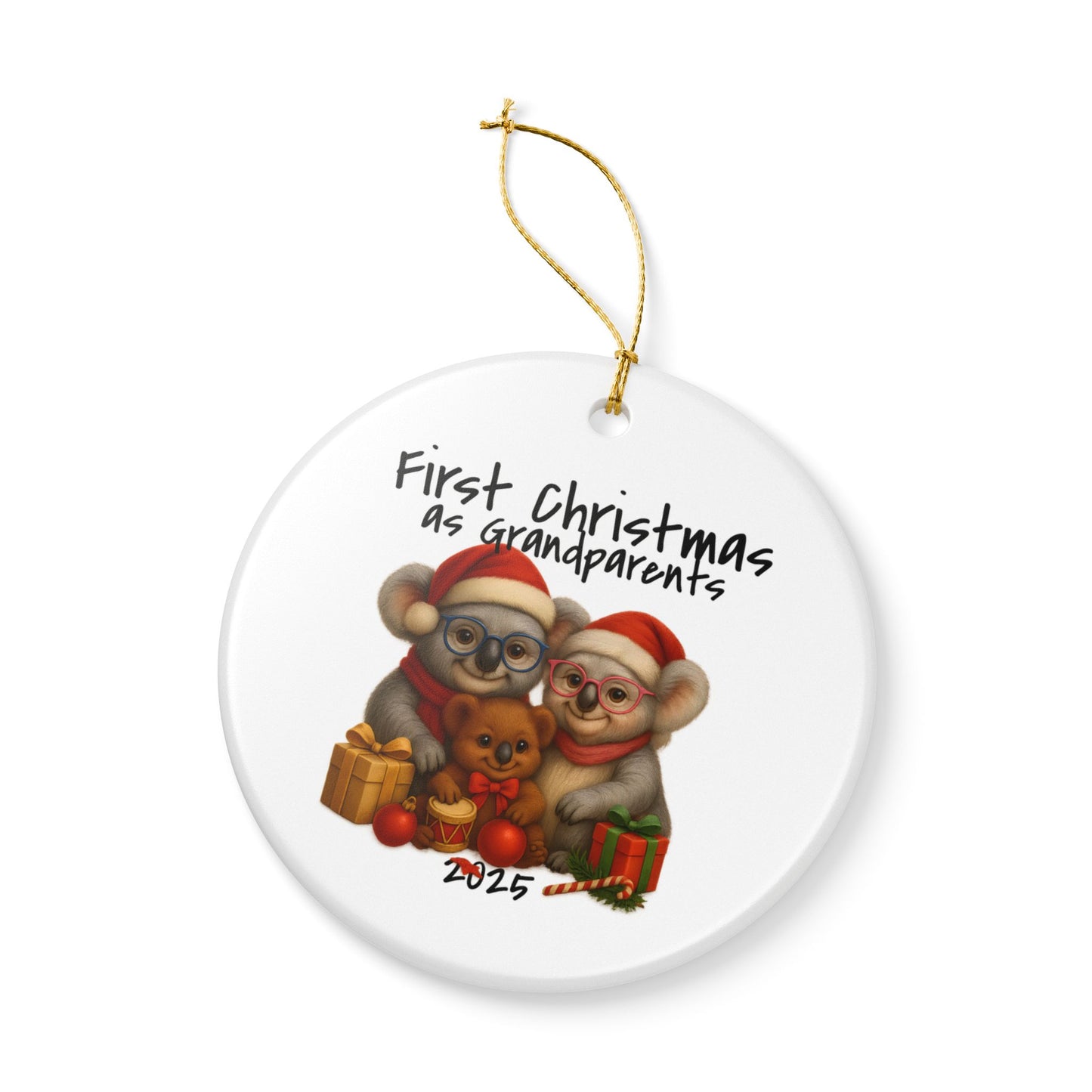 First Christmas as Grandparents Koala Ornament - Australian Animal Christmas Ornament – 2025 Festive Keepsake