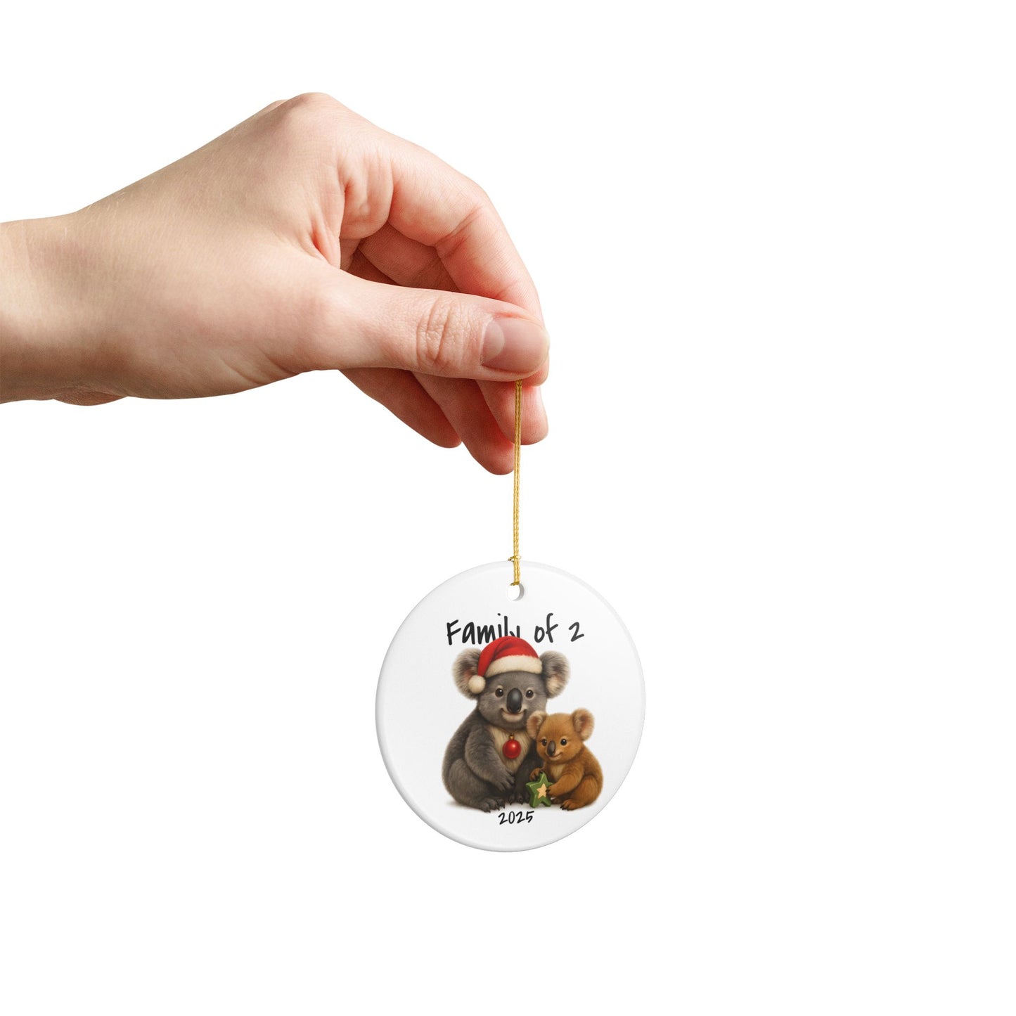 Single Parent Family of 2 Australian Animal Christmas Ornament – Koala Design – 2025 Festive Keepsake