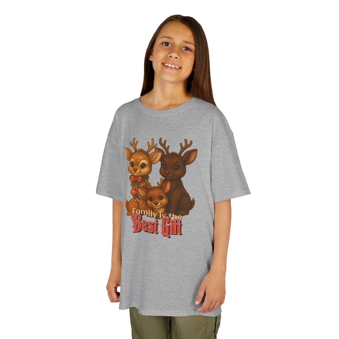 Family is the Best Gift – Kids T-Shirt | Kangaroo Christmas Design | Gumleaf Gang Festive Friends
