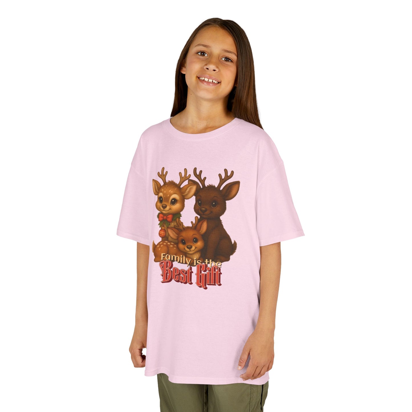 Family is the Best Gift – Kids T-Shirt | Kangaroo Christmas Design | Gumleaf Gang Festive Friends