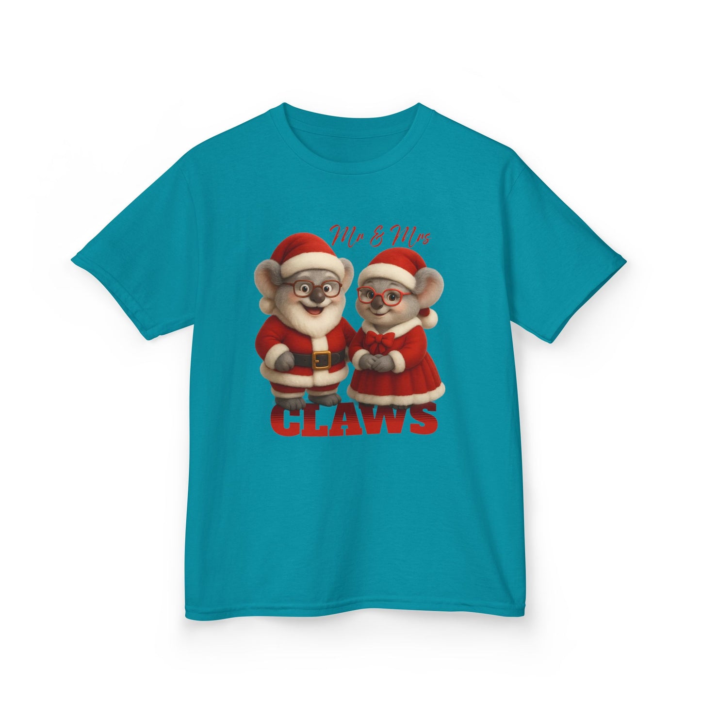 Mr and Mrs Claws – Kids T-Shirt | Koala Santa and Mrs Claws Design | Gumleaf Gang Festive Friends