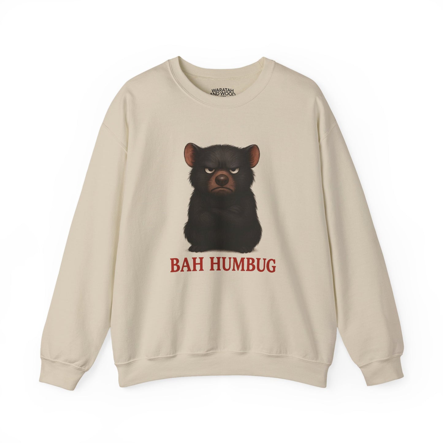Bah Humbug Christmas – Adult Sweatshirt | Tasmanian Devil Design | Gumleaf Gang Festive Friends