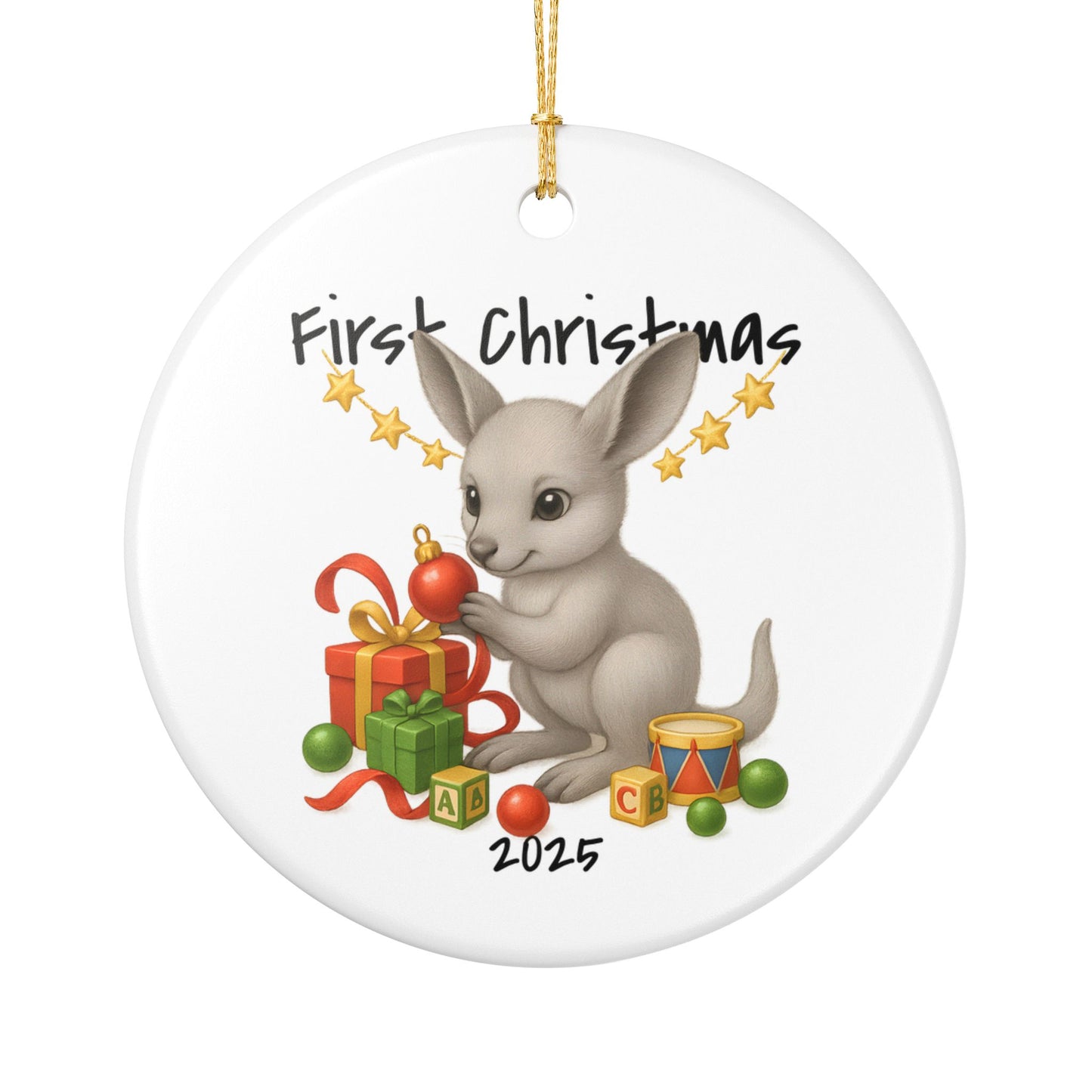 First Christmas Kangaroo 3 - Australian Animal Christmas Ornament – 2025 Festive Keepsake