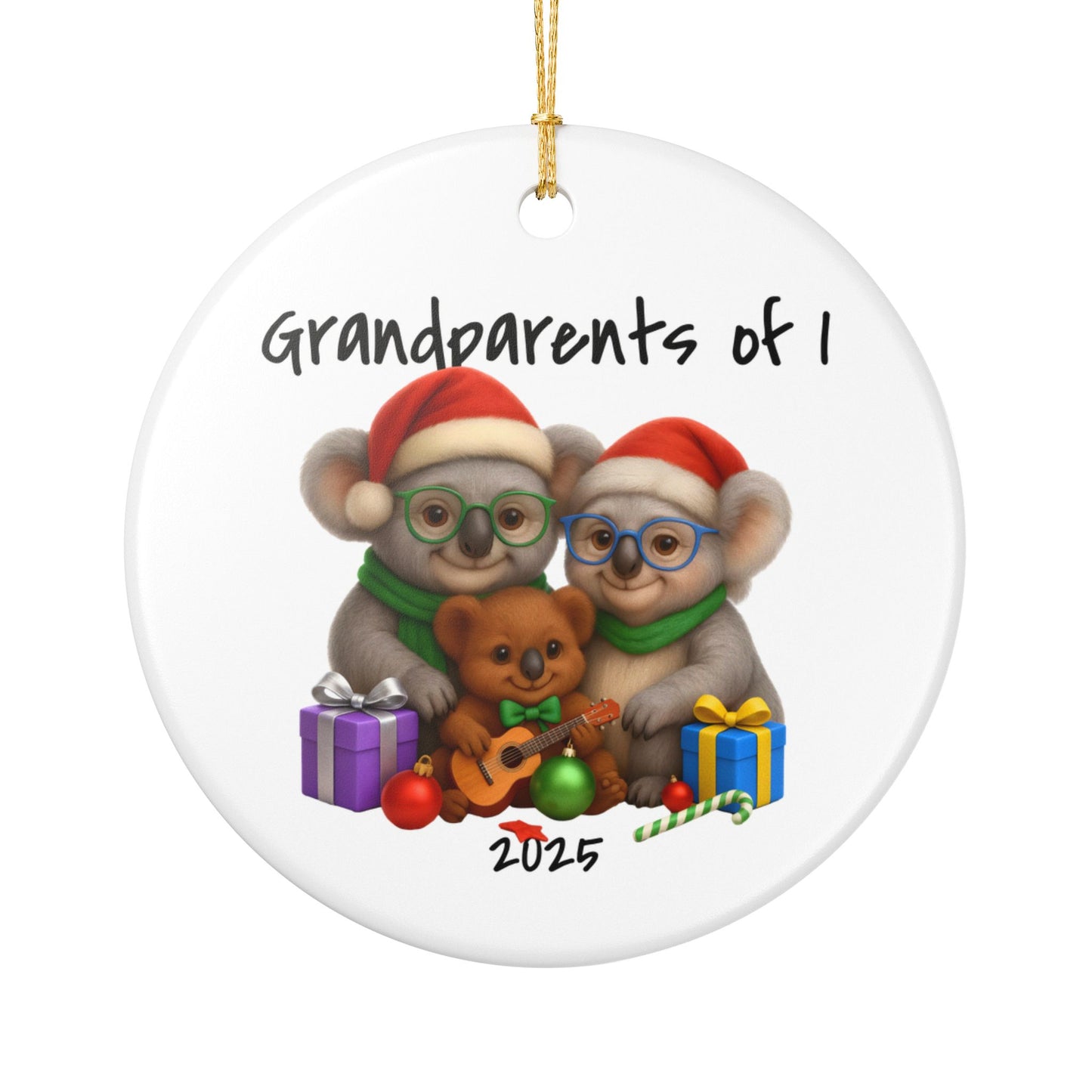Grandparents of 1 Koala Ornament - Australian Animal Christmas Ornament – 2025 Festive Keepsake