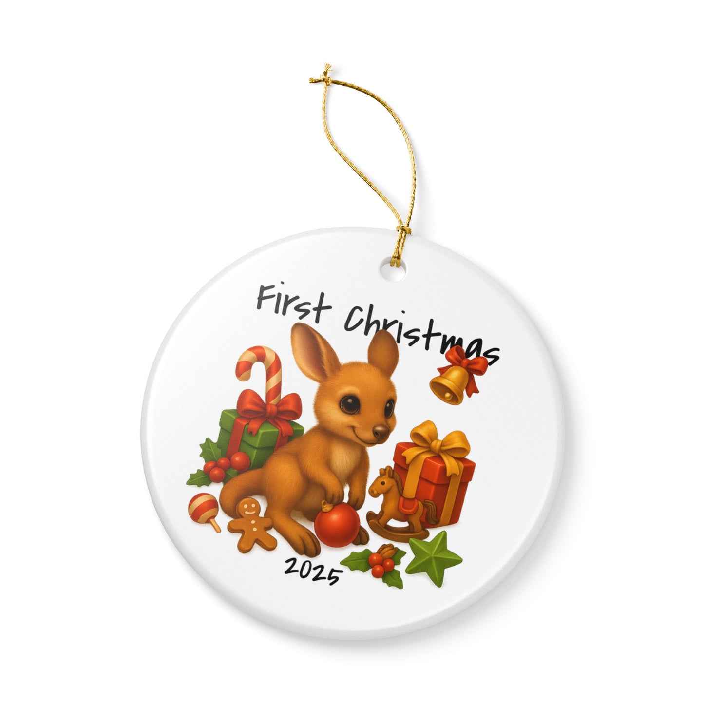 First Christmas Kangaroo 1 - Australian Animal Christmas Ornament – 2025 Festive Keepsake
