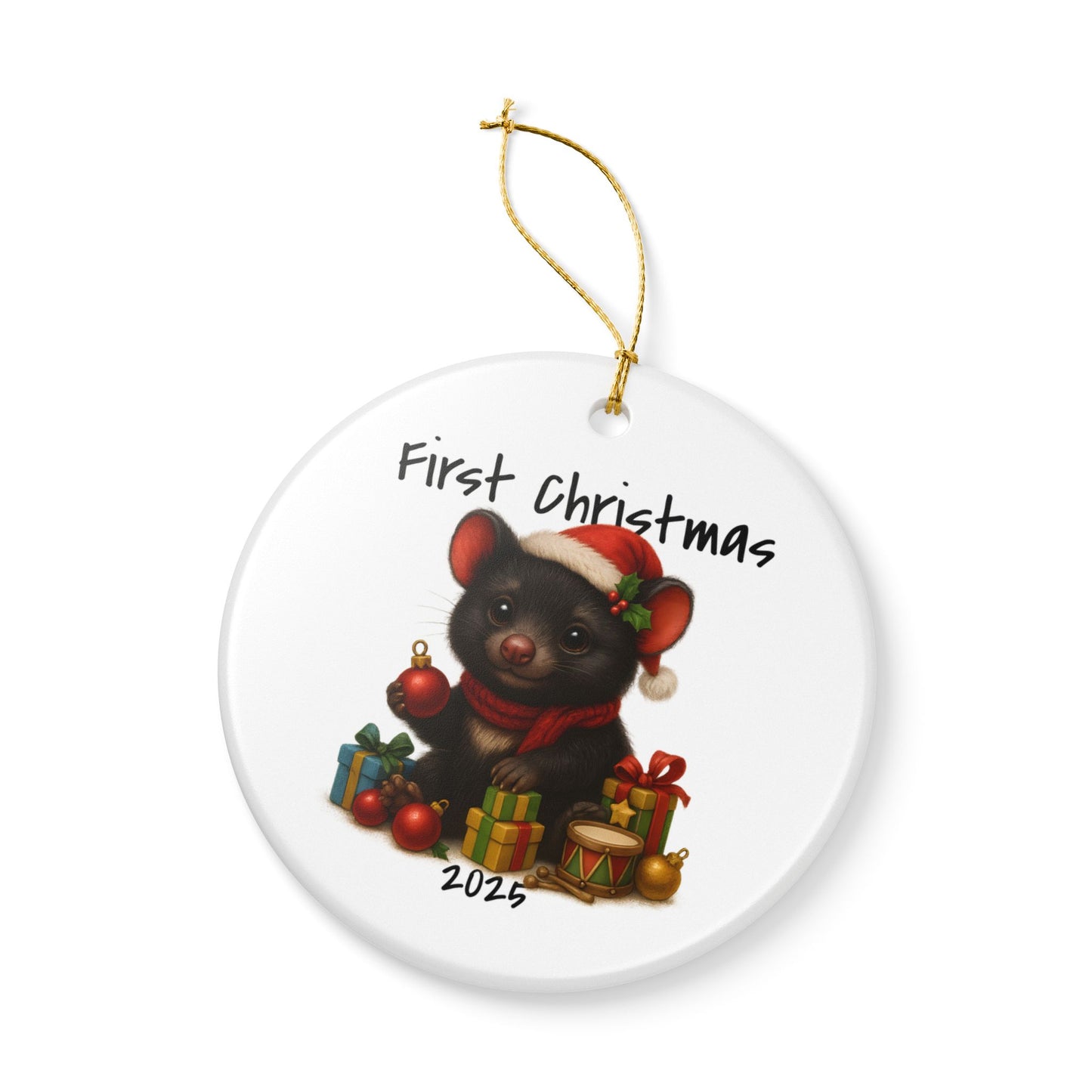 First Christmas Tasmanian Devil 1 - Australian Animal Christmas Ornament – 2025 Festive Keepsake