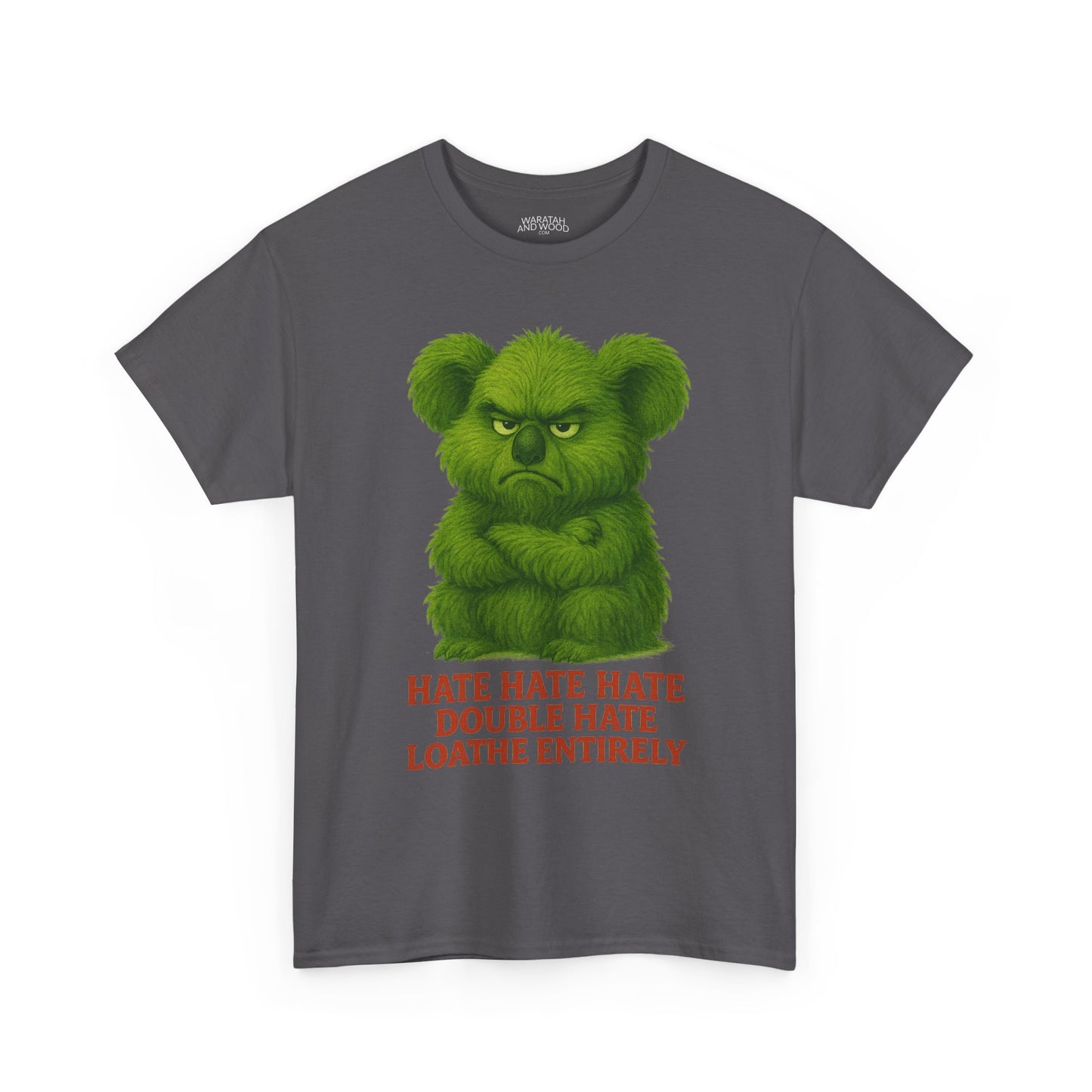 Grumpy Green Koala Christmas – Adult T-Shirt | Native Wildlife Design | Gumleaf Gang Festive Friends