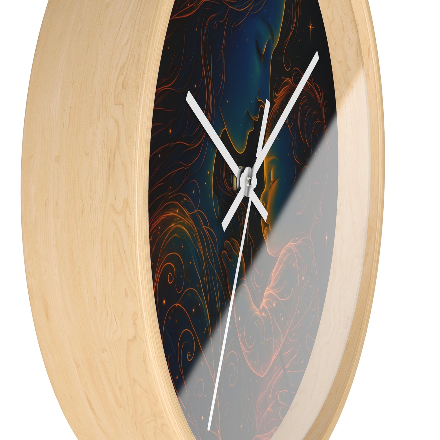 Celestial Mother and Child – Luminous Wall Clock | Cosmic Love Art | Waratah and Wood Glowing Family Decor