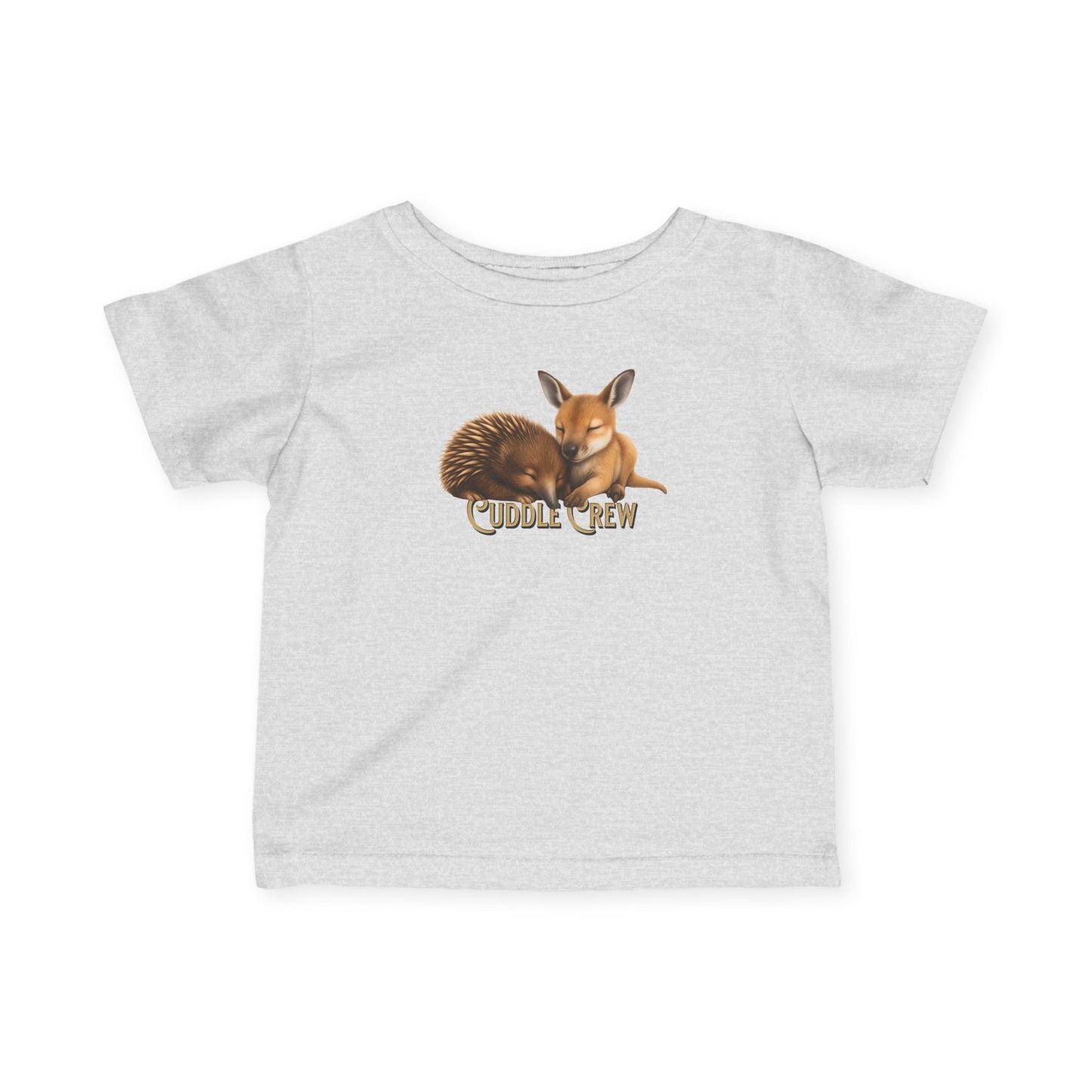 Cuddle Crew - Baby T-Shirt | Kangaroo and Echidna Australian Wildlife Design | Gumleaf Gang Bushland Bonds