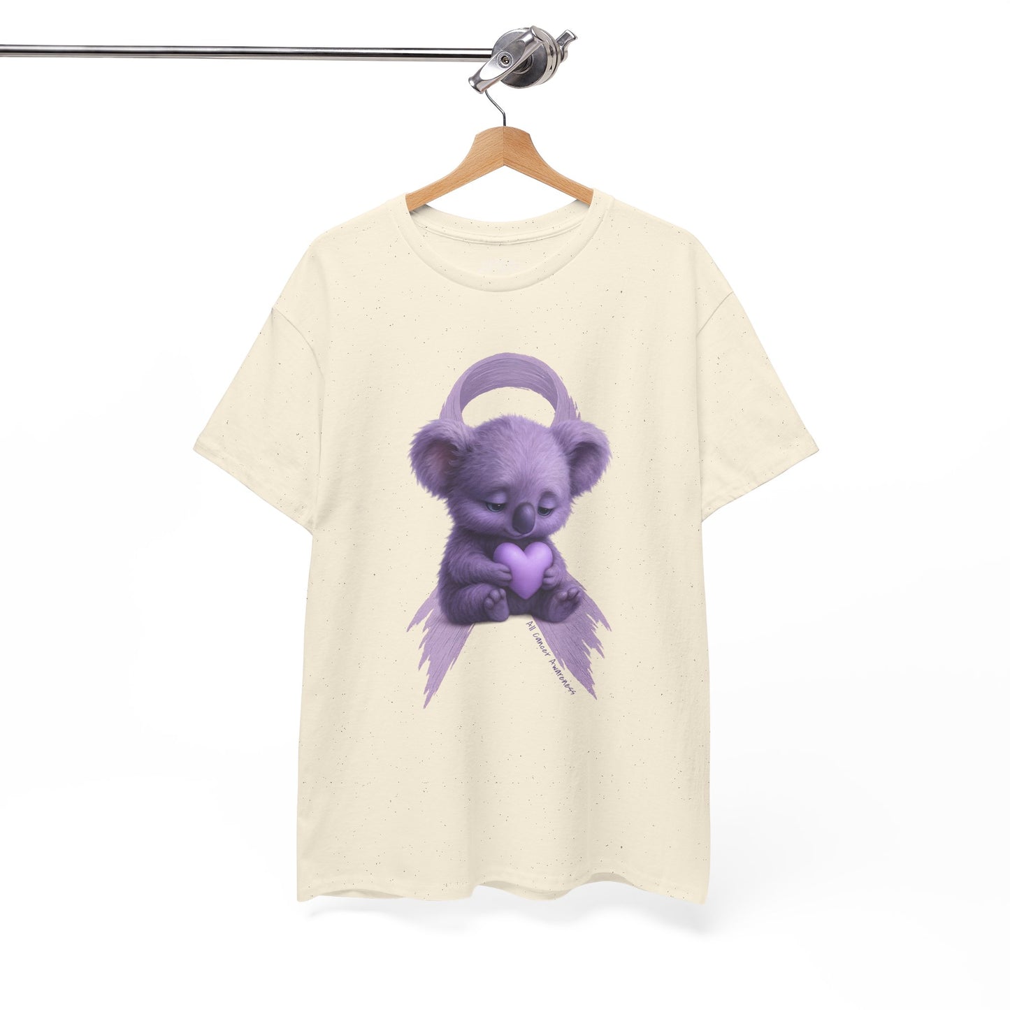 All Cancer Awareness Koala – Lavender Heart  - Adult T-Shirt | Waratah and Wood Comfort and Courage Collection