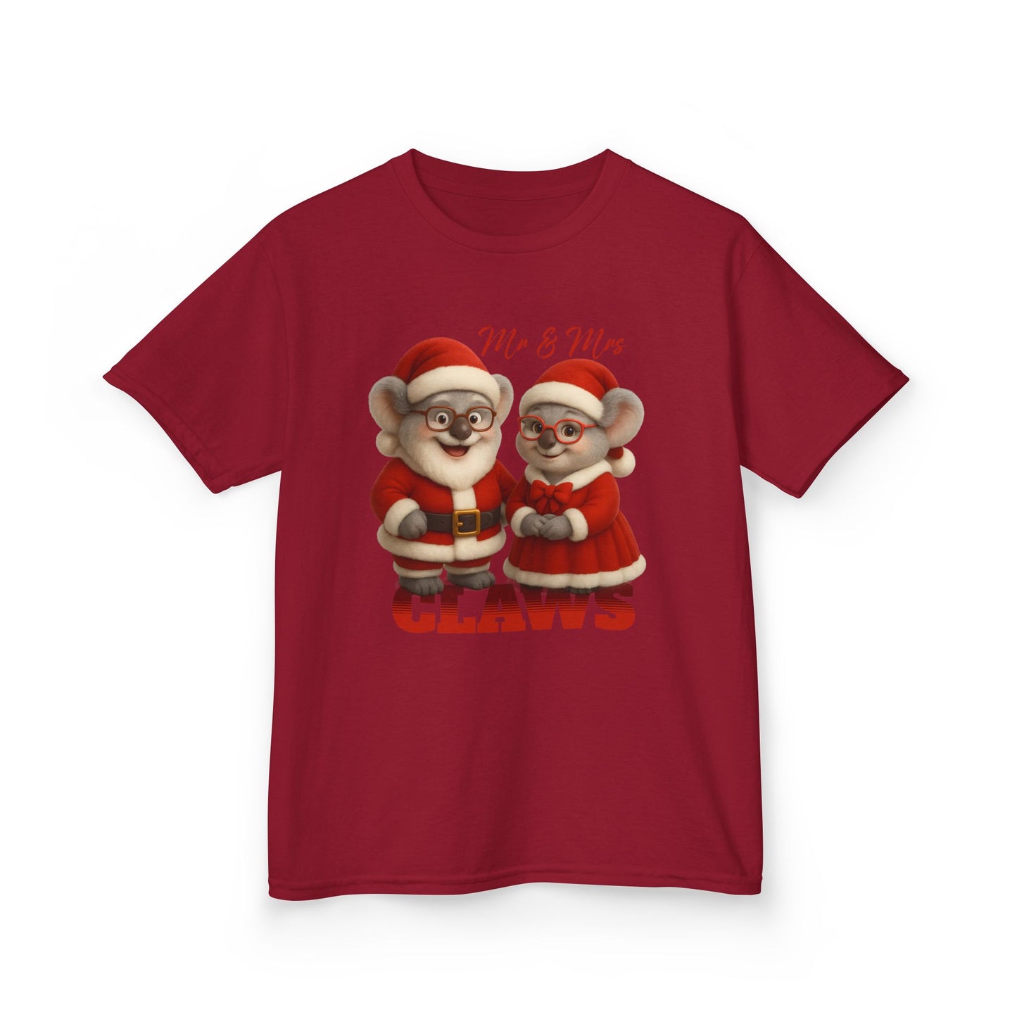 Mr and Mrs Claws – Kids T-Shirt | Koala Santa and Mrs Claws Design | Gumleaf Gang Festive Friends