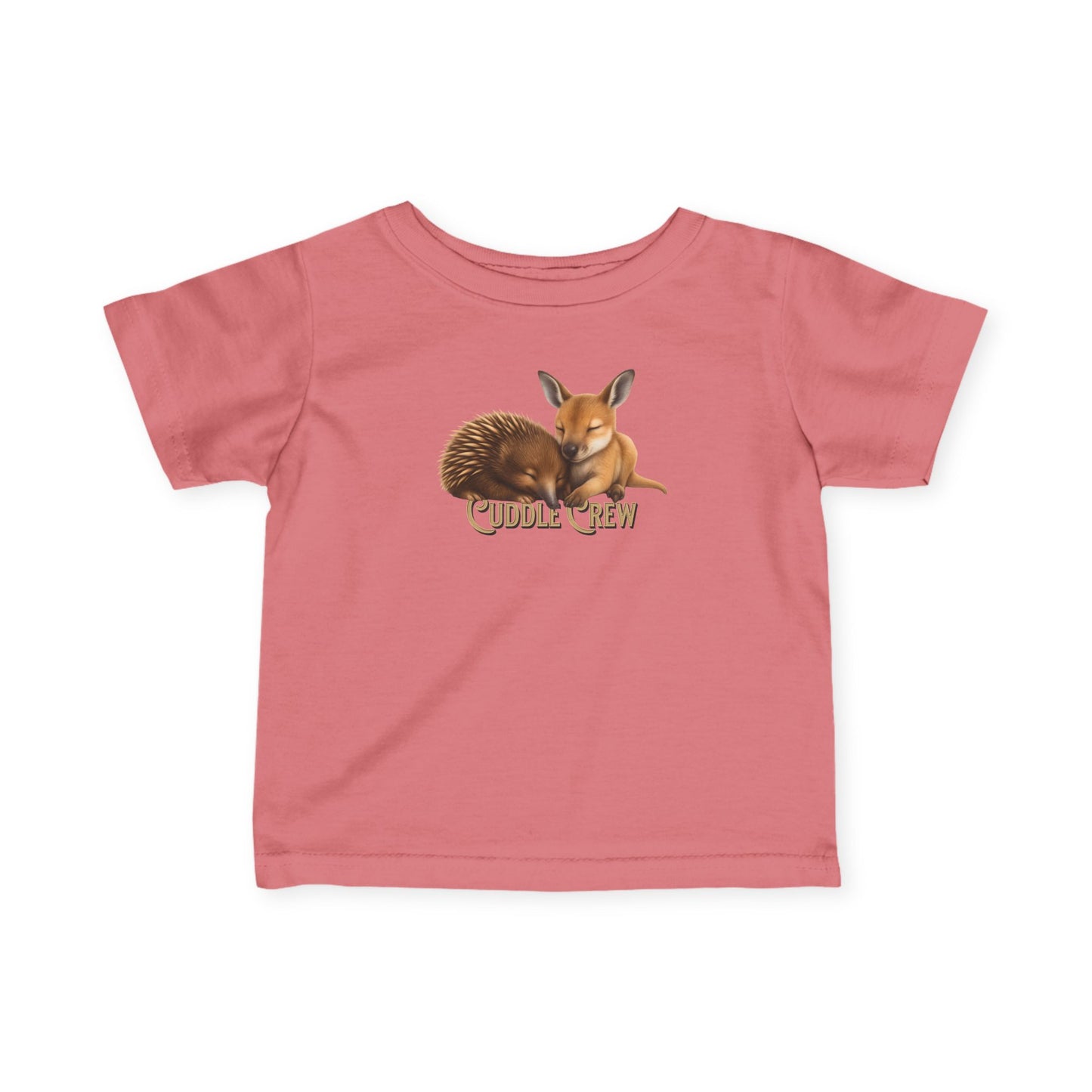 Cuddle Crew - Baby T-Shirt | Kangaroo and Echidna Australian Wildlife Design | Gumleaf Gang Bushland Bonds