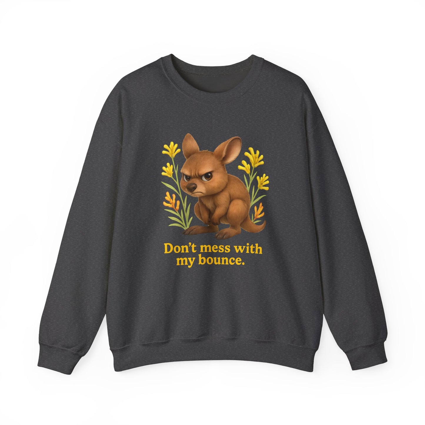 Don’t Mess With My Bounce – Adult Jumper | Kangaroo Joey Design | Gumleaf Gang Mischief Makers