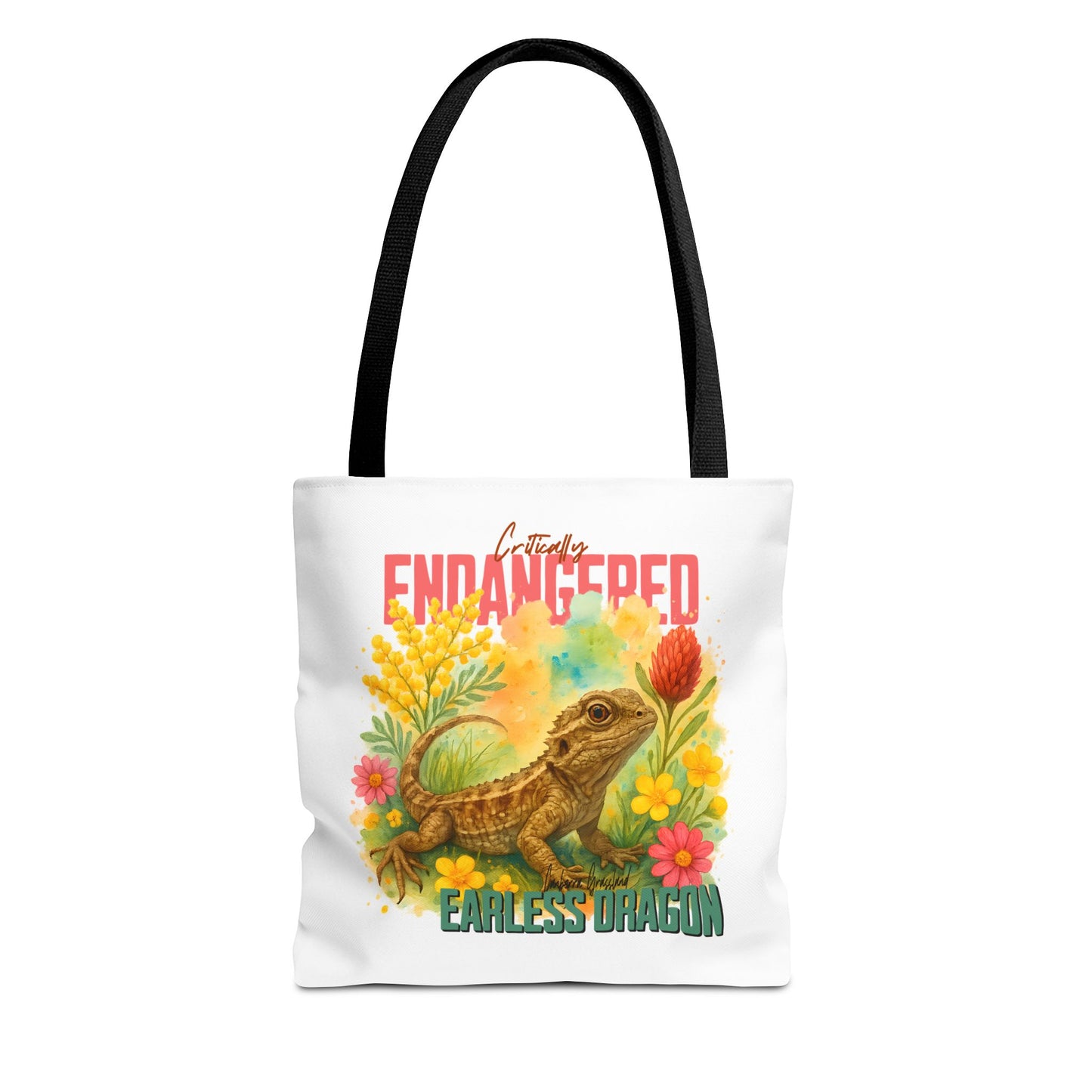 Critically Endangered Canberra Grassland Earless Dragon - Tote Bag – Australian Wildlife Awareness