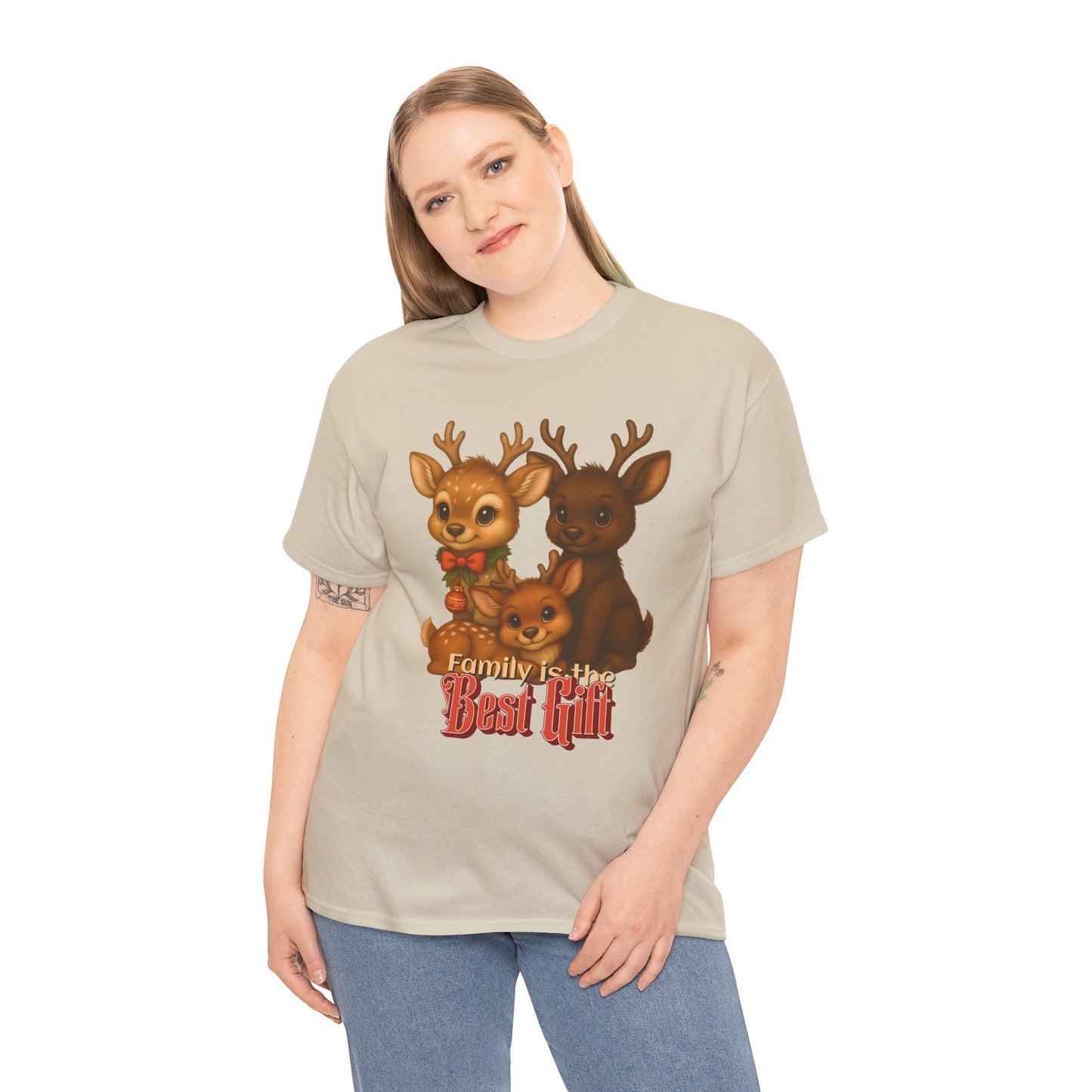 Family is the Best Gift – Adult T-Shirt | Kangaroo Christmas Design | Gumleaf Gang Festive Friends