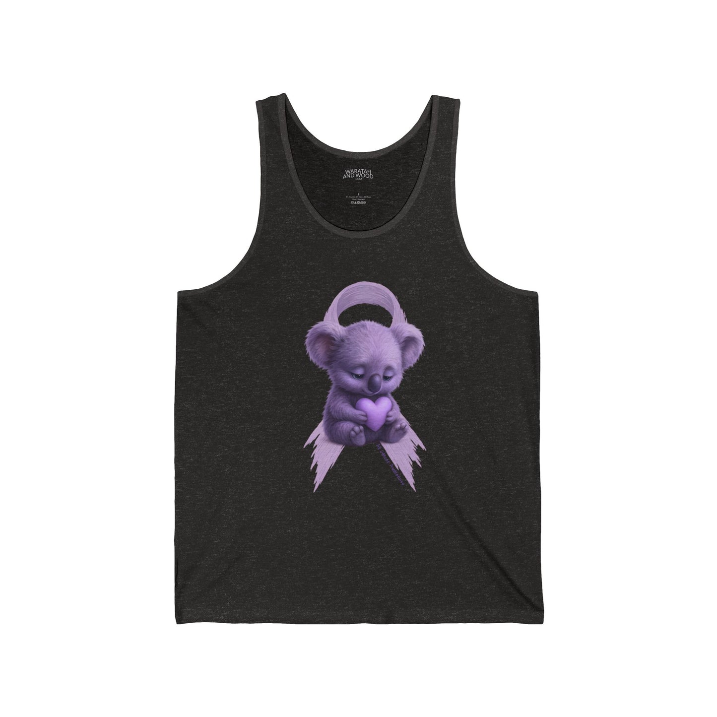 All Cancer Awareness Koala – Lavender Heart  - Adult Tank Top | Waratah and Wood Comfort and Courage Collection