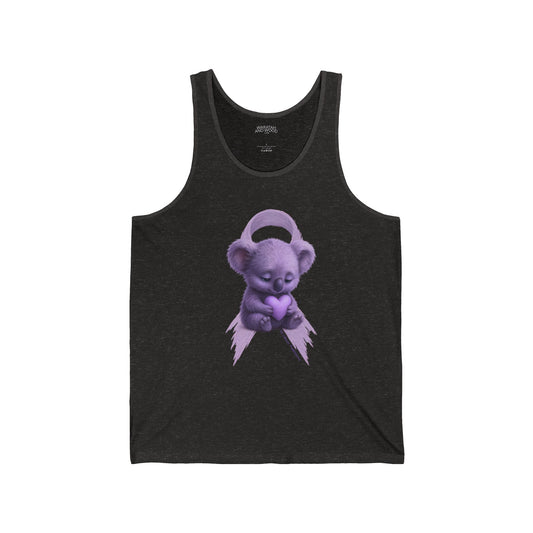 All Cancer Awareness Koala – Lavender Heart  - Adult Tank Top | Waratah and Wood Comfort and Courage Collection