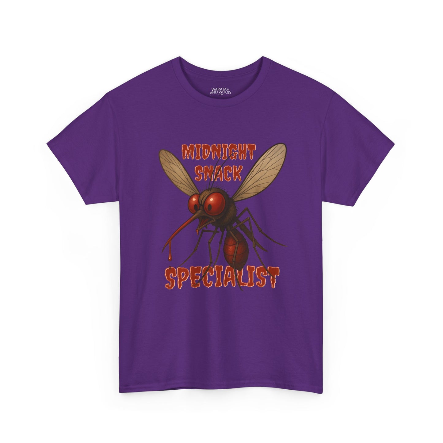 Midnight Snack Specialist – Adult T-Shirt | Funny Aussie Mozzie Vampire Design | Waratah and Wood Pride and Play Collection