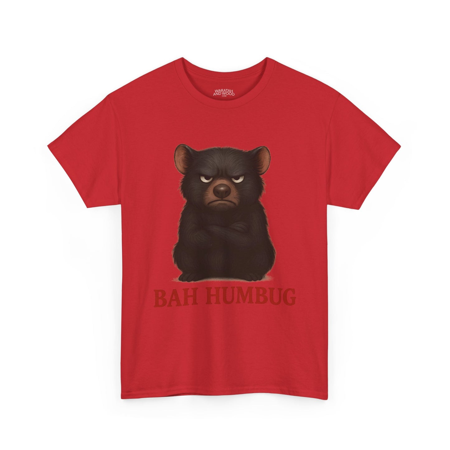 Bah Humbug Christmas – Adult T-Shirt | Tasmanian Devil Design | Gumleaf Gang Festive Friends
