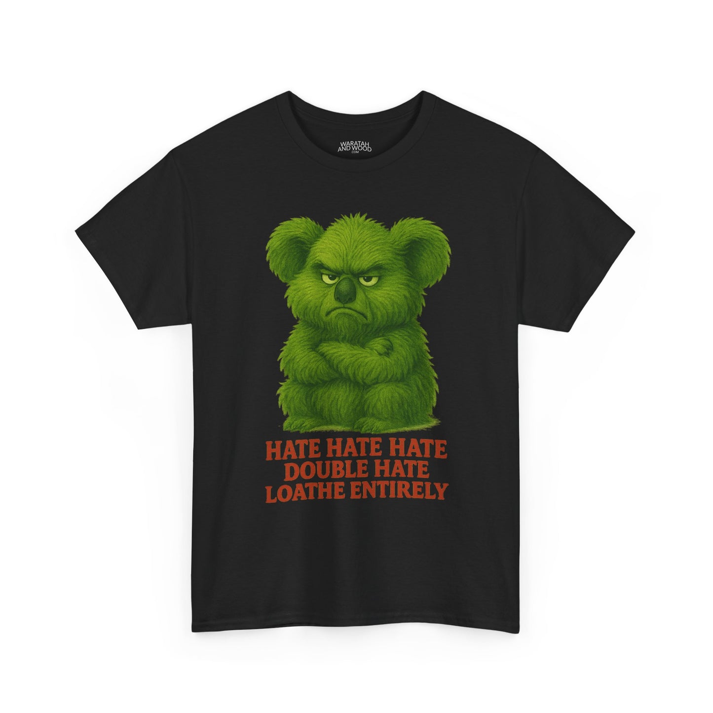 Grumpy Green Koala Christmas – Adult T-Shirt | Native Wildlife Design | Gumleaf Gang Festive Friends