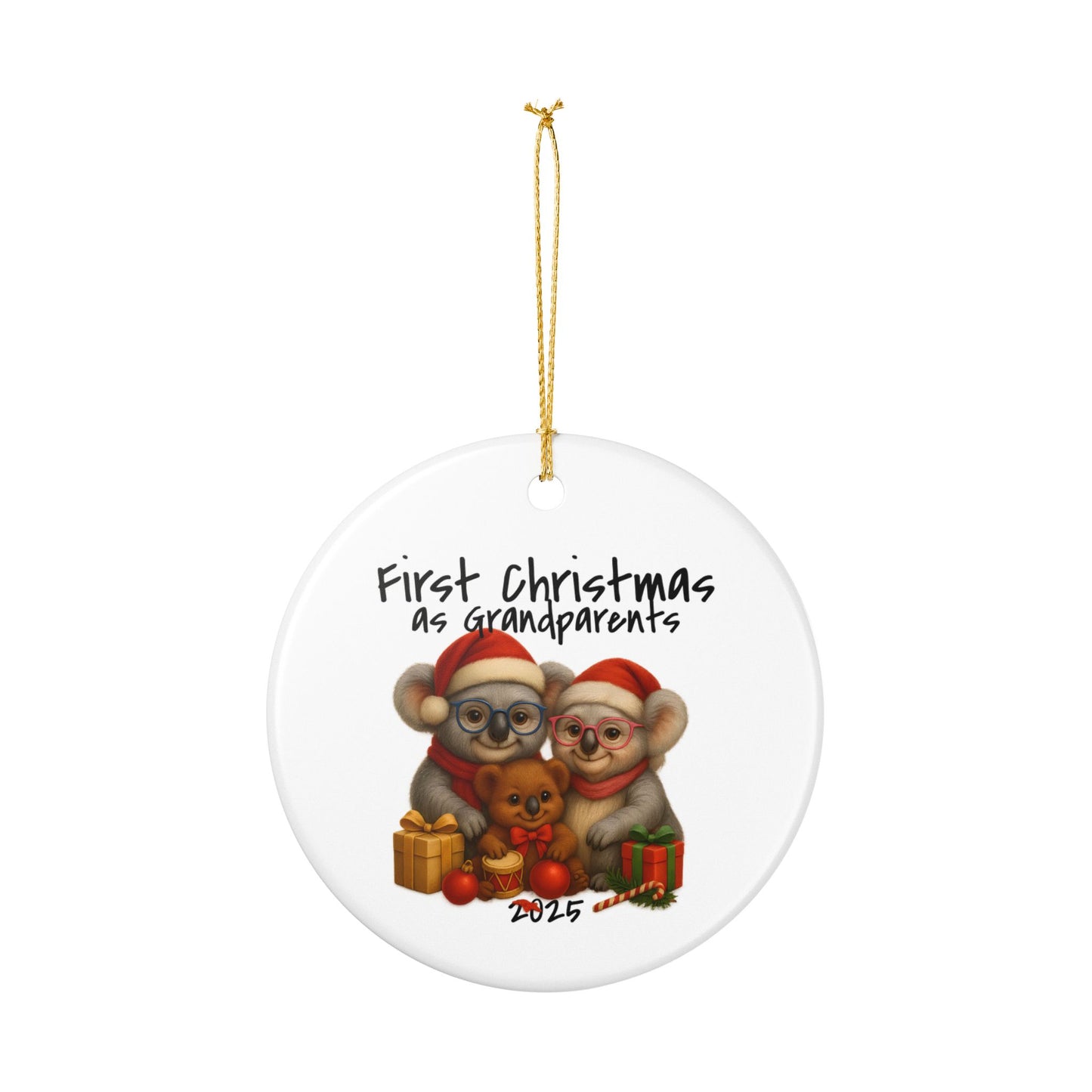 First Christmas as Grandparents Koala Ornament - Australian Animal Christmas Ornament – 2025 Festive Keepsake