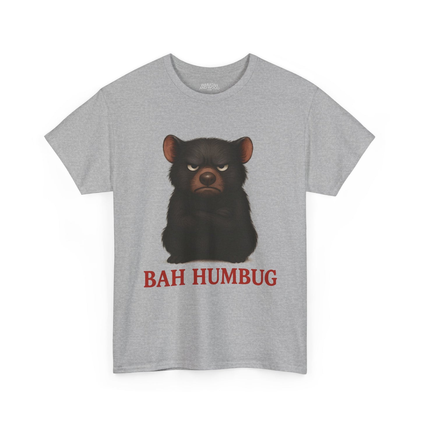 Bah Humbug Christmas – Adult T-Shirt | Tasmanian Devil Design | Gumleaf Gang Festive Friends