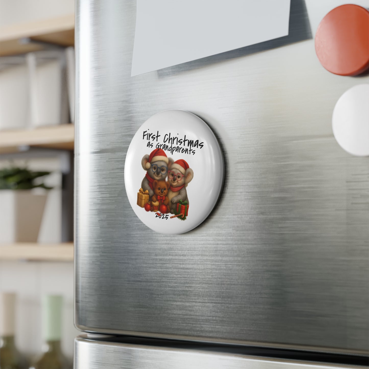 First Christmas as Grandparents 2025 Ceramic Fridge Magnet – Gumleaf Gang Koala Family Keepsake