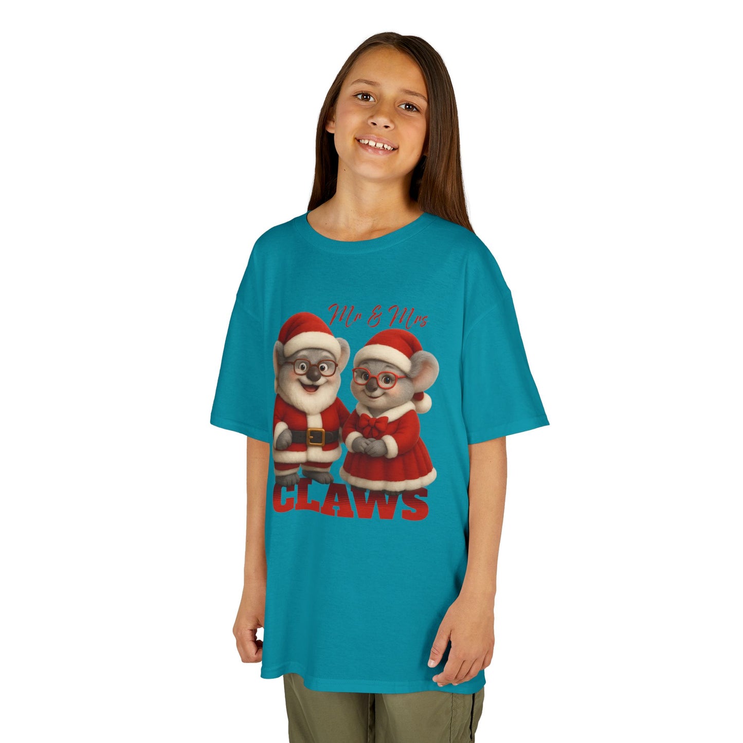 Mr and Mrs Claws – Kids T-Shirt | Koala Santa and Mrs Claws Design | Gumleaf Gang Festive Friends