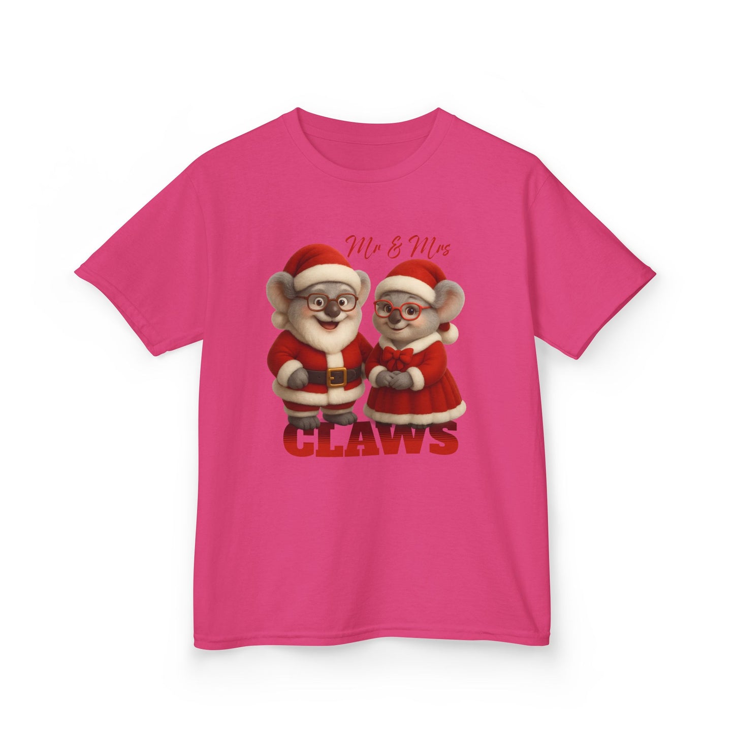 Mr and Mrs Claws – Kids T-Shirt | Koala Santa and Mrs Claws Design | Gumleaf Gang Festive Friends