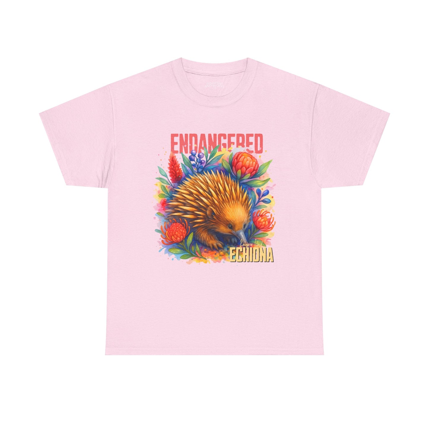 Endangered Kangaroo Island Echidna – Adult T-Shirt | Australian Wildlife Conservation Design | Waratah and Wood Hearts and Habitats