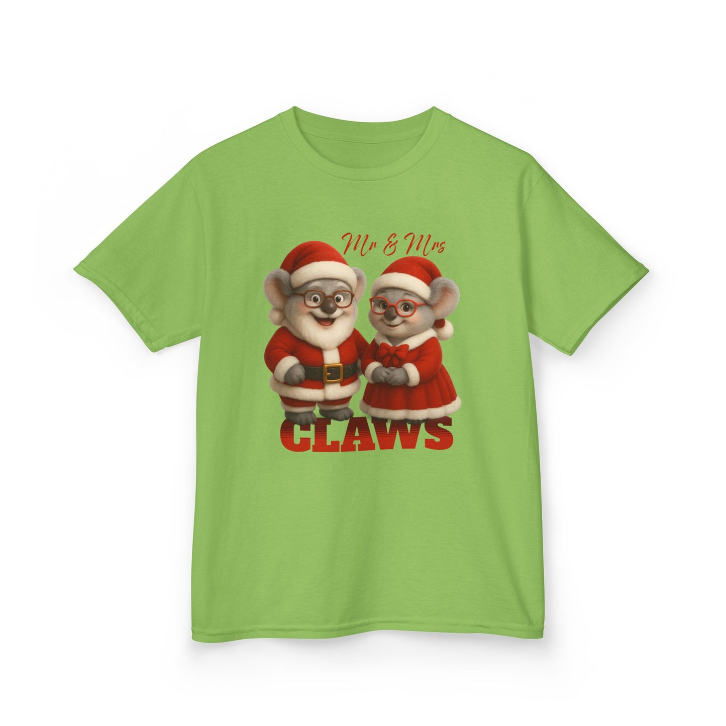 Mr and Mrs Claws – Kids T-Shirt | Koala Santa and Mrs Claws Design | Gumleaf Gang Festive Friends